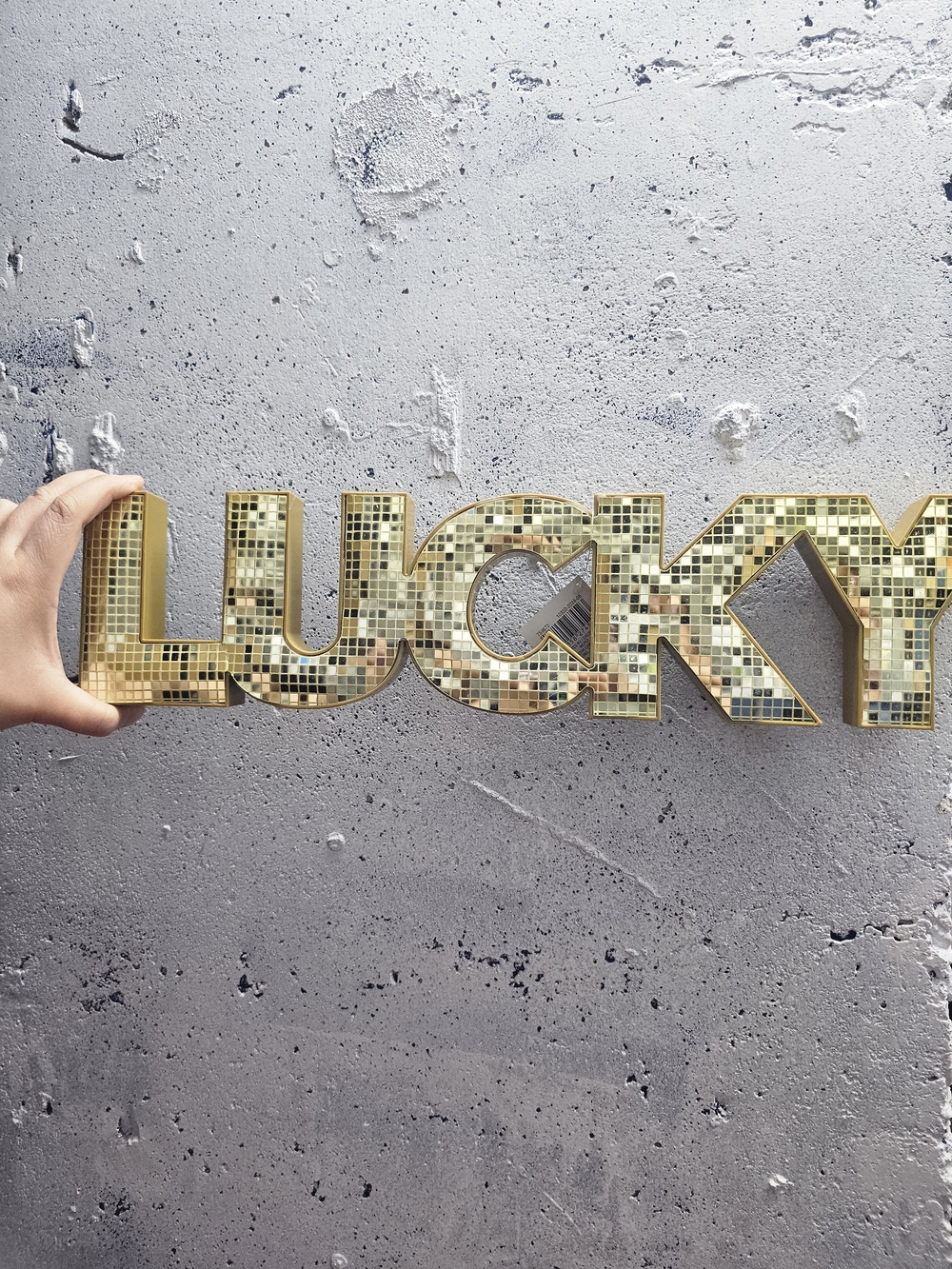 Celebrate It Gold Mosaic 'LUCKY' Wall Accent